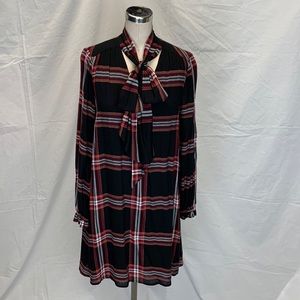 CRAZY BIG SALE! CeCe black plaid dress with neck tie